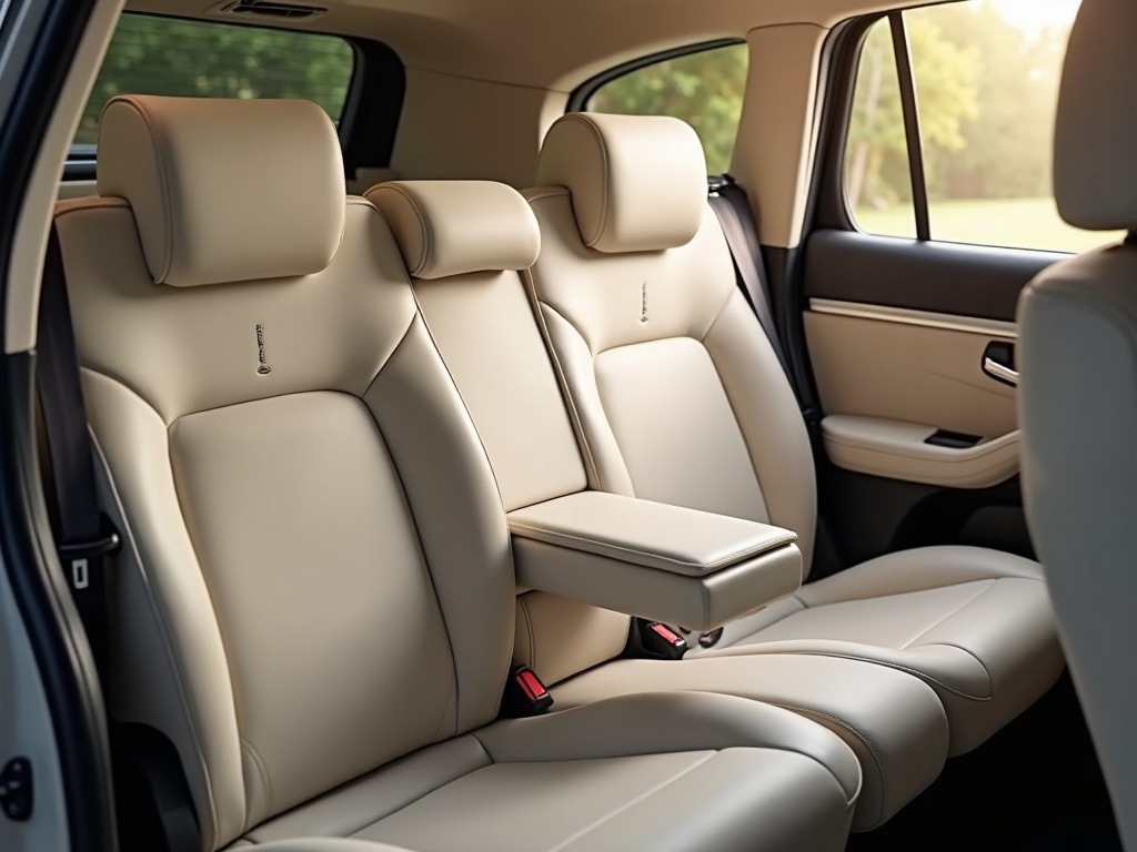 Second-row captain chairs inside the Denza D9 luxury MPV cabin